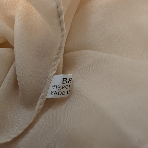 VINTAGE XL Cream Chiffon Shawl Scarf Pareo Wrap Flowing Oversized - Picture 11 of 13